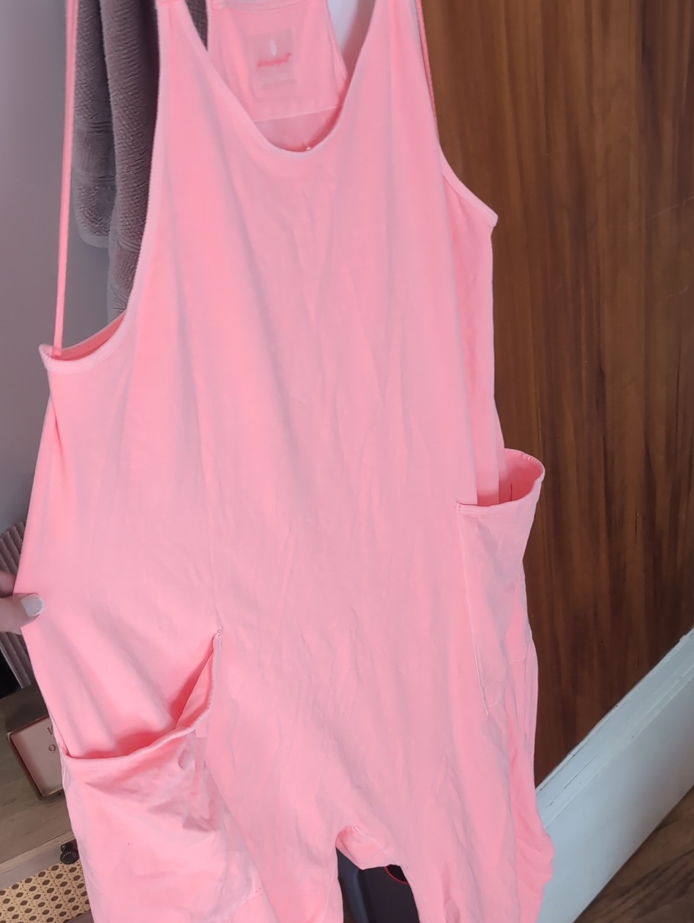 Free People Movement Hot Watermelon 🍉 Hot Shot Onsie Large Neon Coral Jumpsuit - Picture 10 of 10